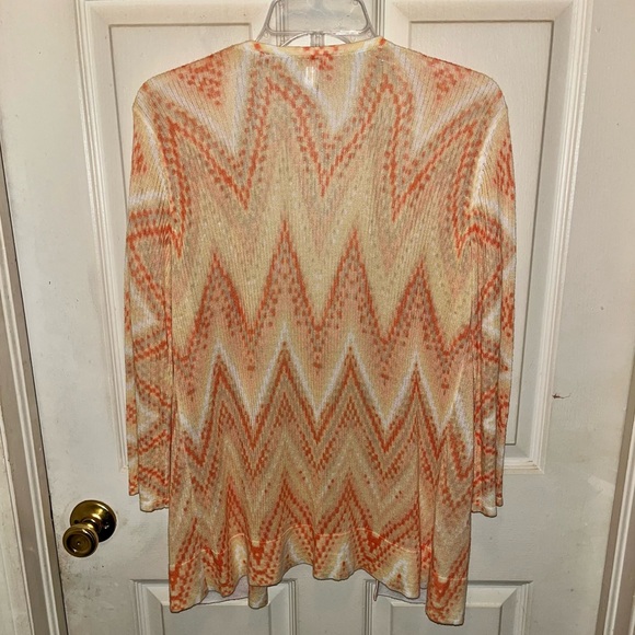 CHICO’S Women’s Zigzag Print Lightweight Sweater Jacket. Sz Chico’s 1. - Picture 2 of 3